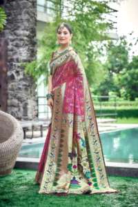 Evergreen Fancy Designer Outfit High on Designer Banarasi Soft Silk <b>Saree</b> <b>Blouse</b> With Weaving Work Whole Sale Factory Supply - Product Image 6