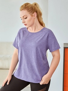 Logo personnalisé marque privée femmes coupe décontractée T-Shirt à manches courtes pour les femmes décontracté Gym col rond T-shirt - Product Image 6