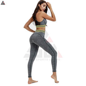 ชุดโยคะ2ชิ้นสำหรับสตรีชุดออกกำลังกายแบบไร้รอยต่อชุดเล่นโยคะสำหรับสตรีมีเชือกผูกเอวสูงกำหนดได้เองแฟชั่น - Product Image 3