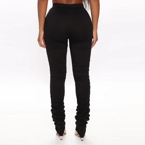 Joggers de lana de seda de cintura alta para mujer, pantalones de chándal de primavera lavados planos XL, cintura media, ajustados, Patchwork High Street - Product Image 2