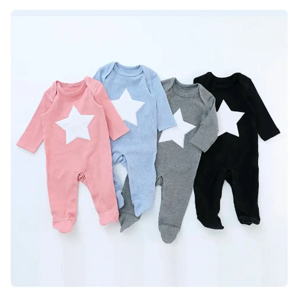 Coverall startup bayi Umum baju bayi baru lahir, baju katun lengan panjang Musim Semi dan Gugur untuk anak laki-laki dan perempuan