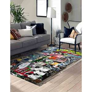Printed <b>Rug</b> - Abstract <b>Rug</b>, Gift For The Home <b>Rugs</b>, Banksy Graffiti <b>Rug</b>,Luxury <b>Velvet</b> <b>Rug</b> - Product Image 4