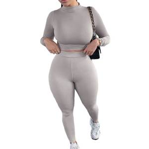 Conjuntos de entrenamiento de cintura media sólidos hechos a medida de alta calidad para mujer, traje de Yoga sin costuras, chándal, mallas de Yoga, conjunto de gimnasio - Product Image 1