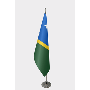 Bandera Oficial de las Islas Salomón para Interiores, 3x5 pies, Impresión Digital, Asta de Aluminio/Fibra de Vidrio, Material de Poliéster - Product Image 1