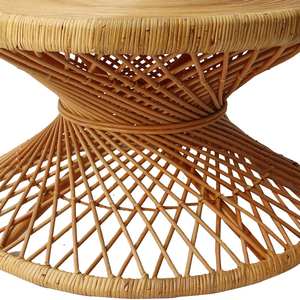 Table basse ronde au design moderne faite à la main en rotin stratifié pour le mobilier de maison pour le salon - Product Image 6