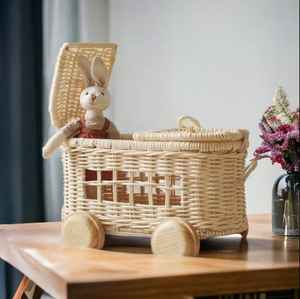 Cheapest Price New Design Woven Wicker Bunny Cute Rabbit Toy for Kids Gift Candy <b>Egg</b> Storage <b>Basket</b> Easter <b>Baskets</b> - Product Image 6