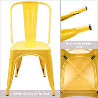 Chaise de salle à manger d'extérieur moderne en acier inoxydable, inclinable, imperméable, empilable et portable pour restaurant, café, bureau et usage domestique