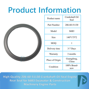 Joint d'étanchéité arrière de vilebrequin de haute qualité 206-60-51130 pour moteur d'excavatrice S6B3, pièces de machines de construction 140*175*2 3 - Product Image 3