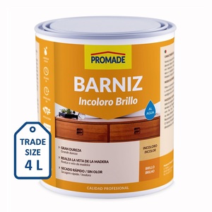 Interior Wood Varnish Water-Based, <b>Gloss</b> Finish, <b>Clear</b> Colorless, Low Odor, Scratch Resistant, 4 L - Product Image 2