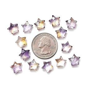 Ametrino natural facetado en forma de estrella 10mm azul piedra preciosa suelta - Product Image 2