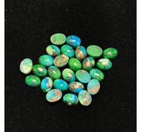 AAA + Haute Qualité Taille Personnalisée Naturel Paon Cuivre Kingman Turquoise Cabochon Lâche Vert Gemme pour Bijoux