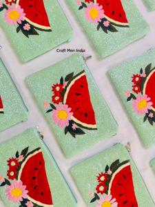 Diseño con cuentas embrague hilo trabajo pequeñas cuentas de semillas bordado pequeño embrague con cuentas bolsos hechos a mano noche hechos a mano de lujo - Product Image 3