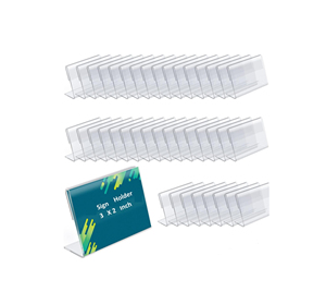 Simple L-Shape 3x2 Inches Acrylic Sign Holder <b>Table</b> Display Stand for Label Price Tags Name <b>Card</b> Holder - Product Image 1