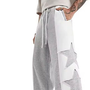 Pantalon de survêtement décontracté pour homme en coton 100% respirant, avec broderie et impression personnalisées effet vieilli - Qualité supérieure, Meilleures ventes - Product Image 5