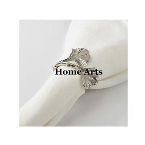 Leaf Design Aluminium Napkin Rings Set of Two Customized Sizes <b>Tissue</b> <b>Paper</b> Rings At Affordable Pricing - Product Image 2
