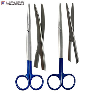 Premium LIPUMA Acero inoxidable Metzenbaum Tijeras quirúrgicas Mango azul Manual Fuente de alimentación Estándar DE SEGURIDAD MOL Garantía de 5 años - Product Image 1