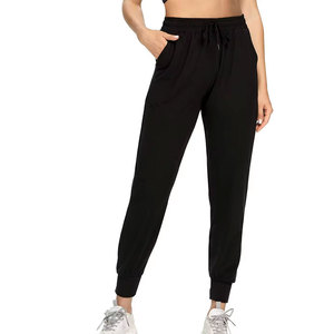 Joggers imprimés respirants d'été pour femmes pantalons de survêtement à cordon XL avec logo personnalisé en dentelle pantalon d'exercice avant plat - Product Image 1