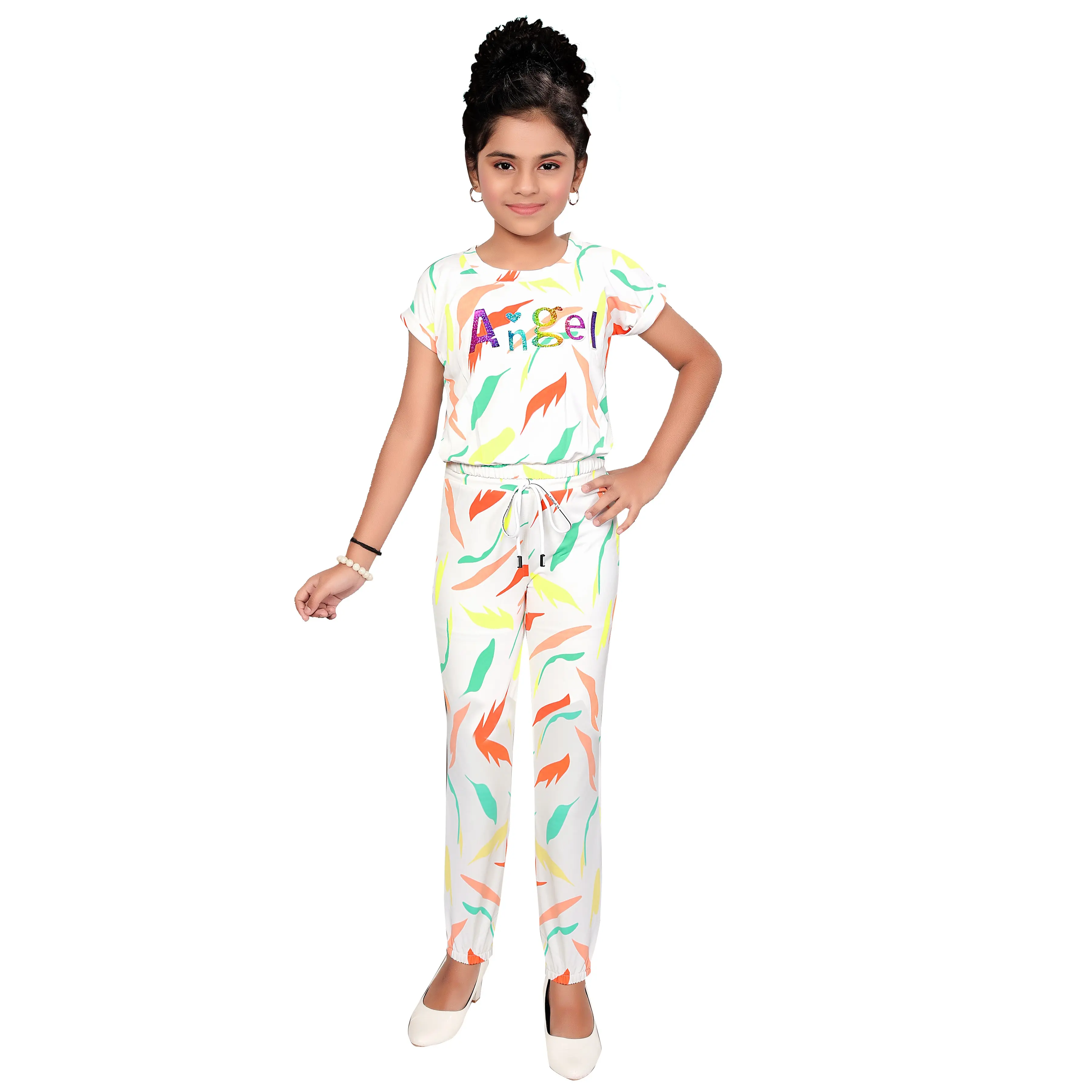 Yeni varış 2-8 yaşındaki kızlar melek kordon seti rahat moda giyim için hint ihracatçısı en iyi fiyatlarla mevcut