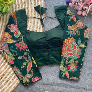 Seda Gaji de excelente calidad con estampado de posición y fabricante y proveedor de blusas bordadas de Surat a precio mayorista - Product Image 4