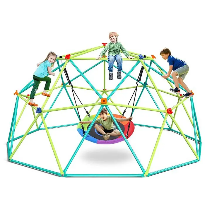 ソーサースイング遊び場機器を備えたキッズドームクライマー子供のためのカスタマイズ可能なクライミングドーム