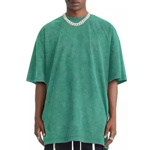 Acid เสื้อยืดเปล่าสำหรับผู้ชายเสื้อยืดผ้าฝ้าย100% 300แกรมเสื้อยืดทรงแบ็กกี้ธรรมดาเสื้อยืดโอเวอร์ไซส์ - Product Image 3