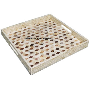 Bandeja cuadrada de chocolate de madreperla, diseño personalizado, plato de chocolate hecho a mano, bandeja decorativa para servir más vendida - Product Image 1