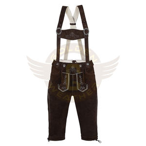 Haute Qualité Bavière Unisexe Casual Trachten Midweight Premium Lederhosen en Cuir pour Oktoberfest avec Taille Moyenne - Product Image 2