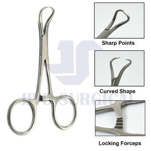 Pinzas para Toallas Backhaus de 9 cm, Instrumento Médico de Acero Inoxidable Quirúrgico, Agarre de Precisión, Herramienta para Quirófano - Product Image 5