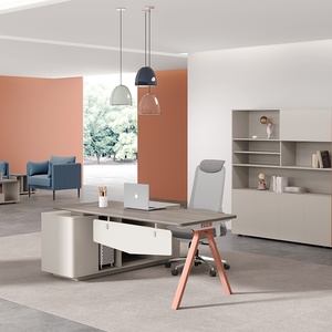 Modern Wooden L Shaped Office <b>Desk</b> Custom Modular Executive Computer Table <b>Large</b> Durable Manager Workstation - Product Image 2