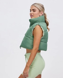 Chaquetas de trabajo de burbujas de talla grande para mujer, chalecos de relleno de algodón a prueba de viento con cuello levantado, chaqueta abullonada para exteriores de verano/invierno - Product Image 2