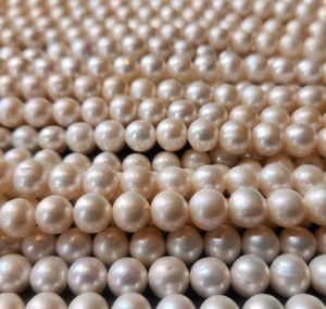Cuentas de perlas redondas de agua dulce doradas cultivadas naturales, cuentas sueltas sin tratar para la fabricación de joyas, efectos ópticos - Product Image 4