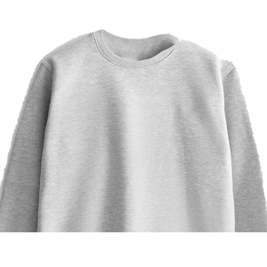 Sudadera Ecológica de Invierno para Mujer, Cuello Redondo, Bordada, Transpirable, de Forro Polar, 340g, Gris, Cortavientos, Poliéster/Algodón - Product Image 4
