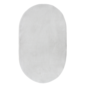 Tapis de bain de luxe ovale uni en jacquard tissé teint en fil, coton/polyester recyclé, 70x120cm, collection hôtelière, haute absorption - Product Image 2