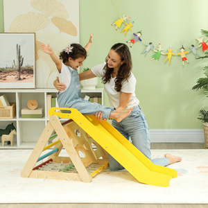 AIYAPLAY Montessori Jeu d'escalade 5 en 1 pour enfants avec corde, toboggan et sacs, en bois, 119x63x61 cm - Product Image 2