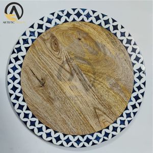 Tabla de cortar de madera de acacia y mango de diseño personalizado con incrustaciones de resina para uso en cocina y Hotel, apta para alimentos - Product Image 5