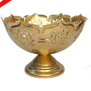 Nuevo cuenco decorativo de mesa de acero inoxidable con acabado dorado hecho a mano para restaurante y bar de hotel - Product Image 1