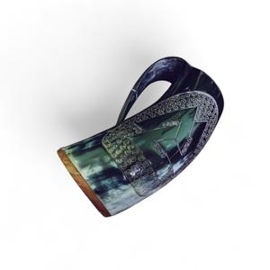 Jarra de cerveza y café de cuerno para beber tallada vikinga natural hecha a mano para restaurantes de hoteles caseros de World Craft IMPEX india. - Product Image 4