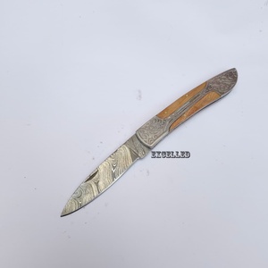 Couteau pliant en acier damas Offre Spéciale extérieur Camping chasse tactique survie manche en bois d'olivier couteau de poche pliant - Product Image 3
