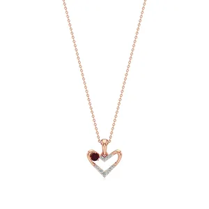Pendentif Cœur Fleur Vintage Plaqué Or 18 carats et Rhodium avec Perle et Zircon - Product Image 4