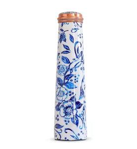 Handmade Floral Printed Copper <b>Bottle</b> Leak-Proof Joint-Free Inexpensive Price Direct <b>Drinking</b> Huge Demand for Ayurveda Health - Product Image 1