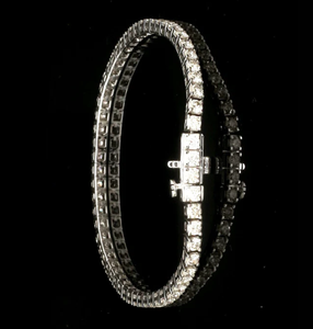 Pulsera de tenis de diamante de moissanita chapada en plata de moda Simple, joyería de mujer de acero inoxidable con letras H - Product Image 2