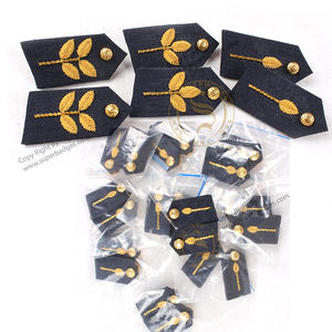 Nouveaux patchs gorget italiens Bullion brodé à la main OEM Gorget Collar Patch avec bouton en laiton et clip en laiton - Product Image 2