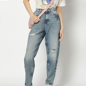 Nueva llegada de los pantalones vaqueros acampanados de las mujeres hechas en Sialkot Streetwear Style con diseño frontal plano personalizable:,Sialkot ,,, - Product Image 1