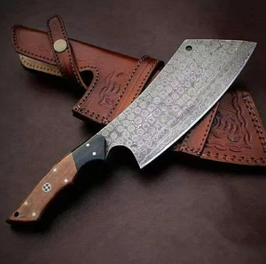 Couteau à viande en acier Damas forgé à la main personnalisé, manche en bois de rose, ambidextre, couteau de cuisine traditionnel, cadeau pour les chefs, OEM - Product Image 1