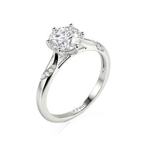 Anillo de Boda Solitario de Moissanita con Corte Ovalado Personalizado Jeulia - Joyería Fina Chapada en Platino para Mujer - Product Image 2