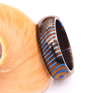 Hecho a mano personalizado forjado Timascus titanio Unisex boda anillo de compromiso hoja de acero inoxidable-directo del fabricante de cuchillos - Product Image 3