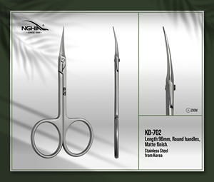 Nghia กรรไกรตัดหนังกำพร้าสำหรับมืออาชีพ KD-702อุปกรณ์ทำเล็บสเตนเลสปลายโค้งคมและทนทาน - Product Image 5