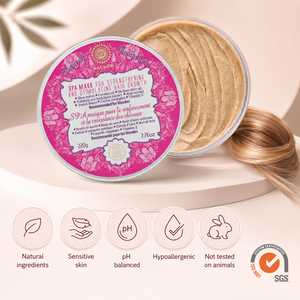 Traitement capillaire réparateur intensif avec beurre de karité, huile de coco, argousier, aloès et miel pour cheveux secs, cassants, abîmés et affaiblis - Product Image 2