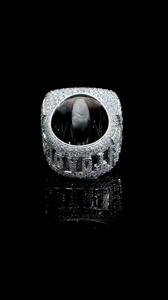 Hip Hop Customiztion Iced Out Initial Letter Od Rose <b>Gold</b> Type <b>Gold</b> Mossinaite Diamond <b>Men's</b> <b>Ring</b> for Unisex - Product Image 2