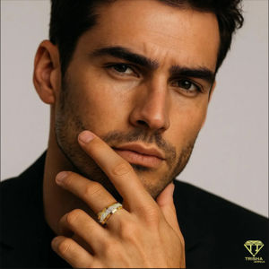 Bague princesse plaquée or glacé Fine Diamond Channel Setting Shinny Moissanite pour anniversaire de mariage - Product Image 6